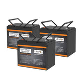 3Pack 12V 100Ah Group 24 LiFePO4 Battery, 100A BMS Deep Cycles Lithium Batteries 3840Wh for RV, Trolling Motor, Solar Off Grid, Camping, Marine