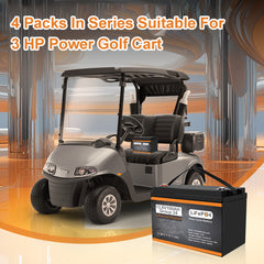 4PACK 12V 100AH LiFePO4 Lithium Battery, Group 24 Deep Cycle Marine Battery 100A BMS for RV, Trolling Motor, Backup Power, Solar