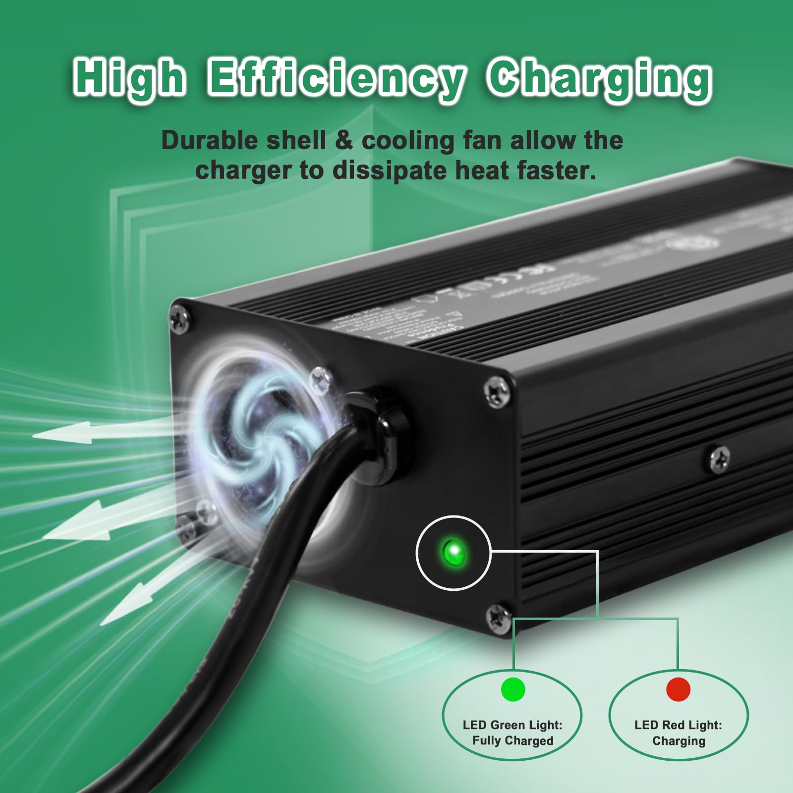 12V 10A LiFePO4 Battery Charger AC-DC Smart Charger for Lithium LiFePo4 Deep Cycle Batteries