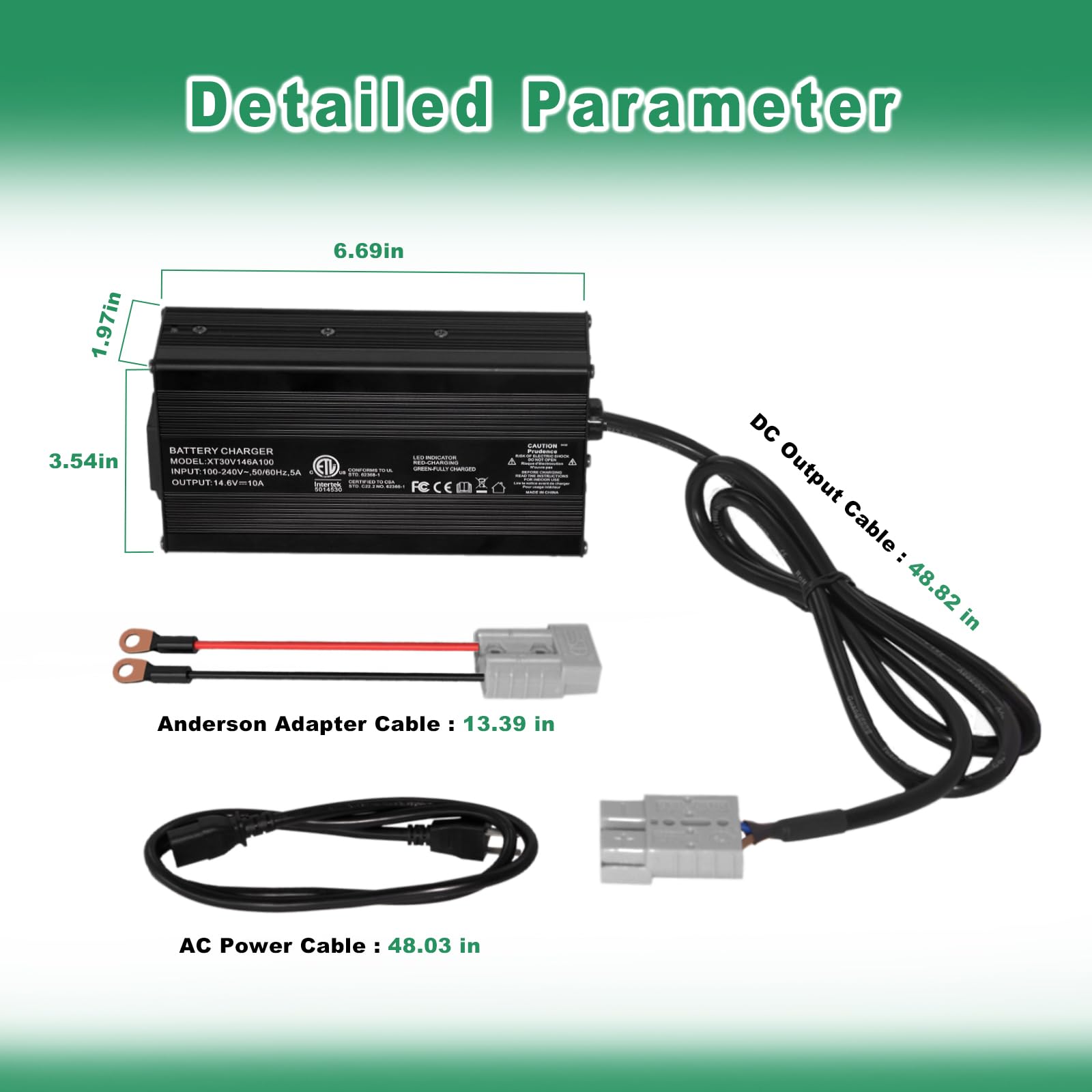 12V 10A LiFePO4 Battery Charger AC-DC Smart Charger for Lithium LiFePo4 Deep Cycle Batteries
