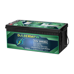 24V 200Ah LiFePO4 Lithium Battery, 8000+ Deep Cycle Built-in 200A BMS 5120W for Marine, Boat, Golf Cart, RV, Solar System
