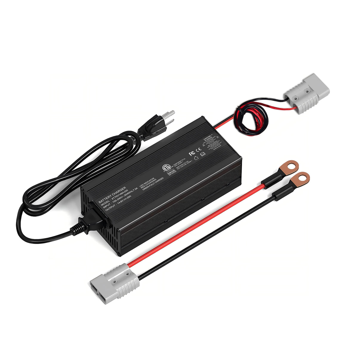 12V 20A Lithium Battery Charger,14.6V LiFePO4 AC-DC Battery Charger for Lithium LiFePO4 Deep Cycle Batteries